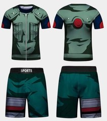 Kids Brazilian Jiu-Jitsu BJJ MMA Rashguard Shorts Set Anime Fighter DBZ Dragon