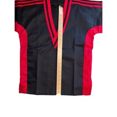 Kids Black Red Trim Karate Taekwondo Martial Arts Uniform Set Size 0