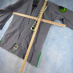 Renzo Gracie Jiu-Jitsu BJJ Gi Kimono Top Grey Green Pearl Weave A2 Fight Team
