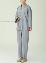 Women’s Suits Buddhist Monk Religion Clothing Sets Lay Shirt+Pants Uniforms Set