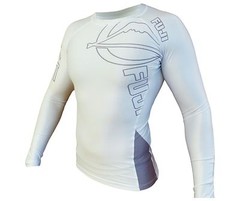 New Fuji Inverted MMA BJJ Jiu Jitsu LongSleeve Long Sleeve LS Rashguard – White