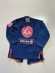 Gracie Barra Storm Gi Blue Weave Jiu Jitsu Uniform Kimono Jacket Sz. F2