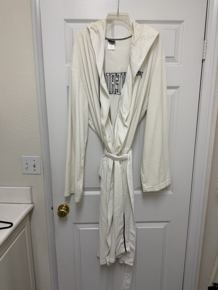 Everlast White Hooded Terry Cloth Robe with Belt Size XL