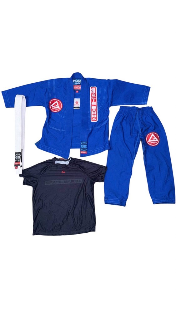 Gracie Barra Gi Jiu Jitsu Set Youth Blue Y2 GB Edition w/dry Fit tee Shirt /belt