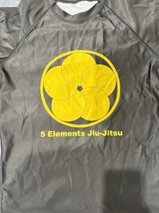 5 Elements Jiu-Jitsu Long Sleeve Rash Guard Black Yellow Size S