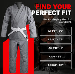 Hawk Sports Brazilian Jiu Jitsu Gi for Adults size A2 with Jacket Pants and Wh..
