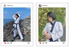 MOOTO 3FW-2 Female Demonstration Uniform Red Blue 3F 2 Performance Color Dobok