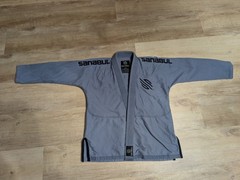 Sanabul Essential BJJ Gi Kimono Top for Men Brazilian Jiu Jitsu Gi Size A1 Grey