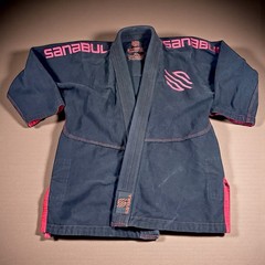 Sanabul Kids BJJ Gi A0 Black Red Marcelo Mafra Patch Brazilian Jiu Jitsu Uniform