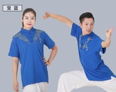 New Chinese Cotton Tai Chi Tops Kung Fu Wushu Martial Arts T-shirt Unisex Summer