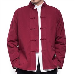Mens Traditional Chinese Tang Suit Coat Jacket Kung Fu Wingchun Uniform Tops Hot