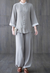 Women’s Cotton Linen Shirts +Pants Tai Chi Sets Blouse Arts Kung Fu Su Uniforms