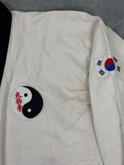 CENTURY Tai Chi Jacket Kimono Top XL White Mens Martial Arts Yin Yang Patch USA