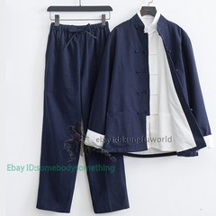 3 Pieces Cotton Tang Suit New Tai Chi Uniform Wing Chun Kung Fu Jacket and Pants