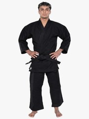 FUJI Kaizen Karate Gi Uniform Black Size 5 100% Cotton Martial Arts Training