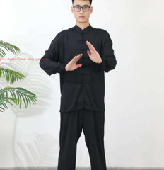 Chinese Style Women Men Milk Silk Kung Fu Uniform Martial Arts Wushu Tai ji Suit