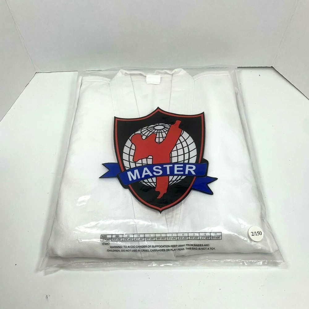 Karate Uniform White Adult Kids w/White belt. Martial Arts MMA 2/150