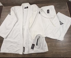 Gracie Jacket Mens Jiu-Jitsu BJJ Gi 5/180 White Official Kimono Top w/Pants Belt