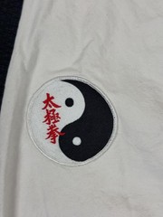 CENTURY Tai Chi Jacket Kimono Top XL White Mens Martial Arts Yin Yang Patch USA