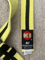 ki international Belt 100% Cotton Yellow Size 2