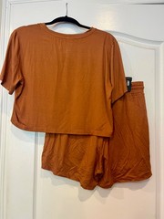 Gracie Barra BJJ Women’s Training Set Crop Tee & Shorts Burnt Orange Large