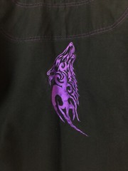 Summo Lone Wolf Premium JIU-JITSU GI TopOnly A1 Black Purple Embroidery Preowned