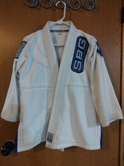 SBG Gi Youth Child White Blue Straight Blast Gym Jiujitsu Gym Complete Set C1 C2