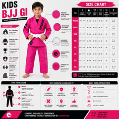 Kids Pink Brazilian Jiu Jitsu Gi with Free Belt & Bag BJJ Training Uniform Sets