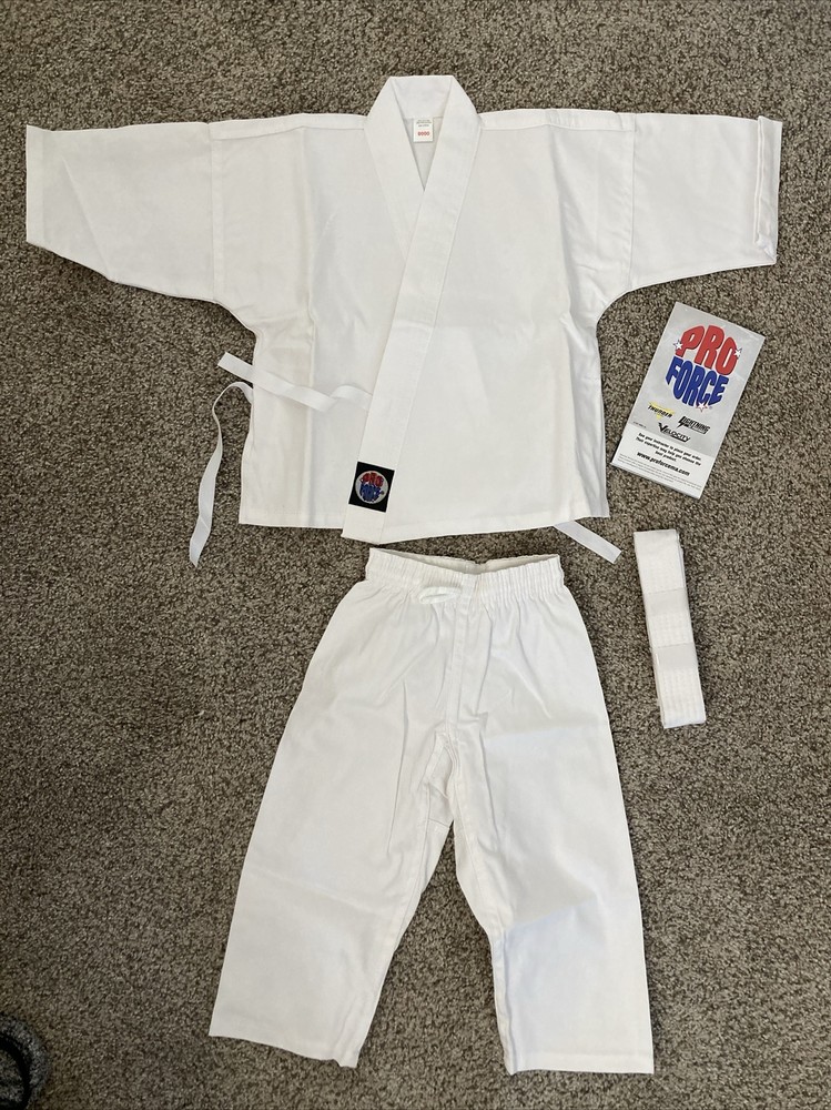 ProForce® Karate Uniform Elastic Drawstring 55/45 Blend Free White Belt 🥋 0000
