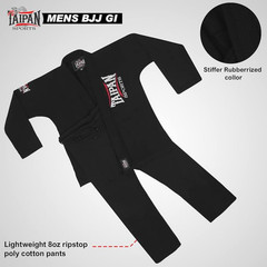 Taipan BJJ Gi for Men Ultra Lightweight Preshrunk Brazilian Jiu Jitsu + Belt
