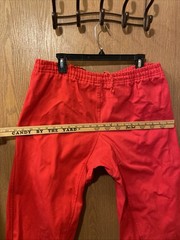 Martial Arts Pants Red Sz4/180 Gi Elastic/String Wst Crotch Gusset, Heavy Weight