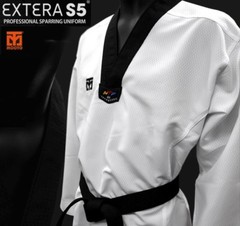 MOOTO EXTERA S5 Taekwondo Uniform (with Black V NECK) WTF Dobok