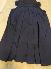 Japanese Kendo Hakama Pants Kimono Dark Blue Pleated Worn By Women