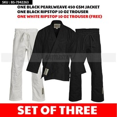 CUSTOM TAILORED FIT BLACK BRAZILIAN JIU-JITSU GI/ BJJ KIMONO+ FREE WHITE TROUSER