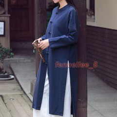 Womens Tai Chi Coat Chinese Tang Suit Top Martial Arts Kung Fu Uniform Vintage