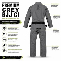 The Premium Grey Karate Gi Martial Arts Uniform with Black Belt is professional