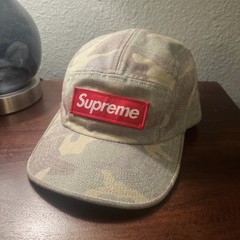 SUPREME Washed Out Twill Camo Camp Cap SS19