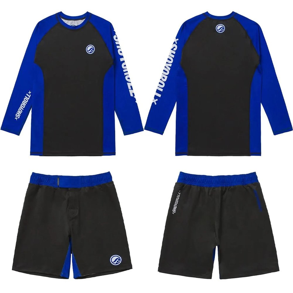 Shoyoroll Azure Training Set: Long Sleeve Rash Guard & Fitted Shorts
