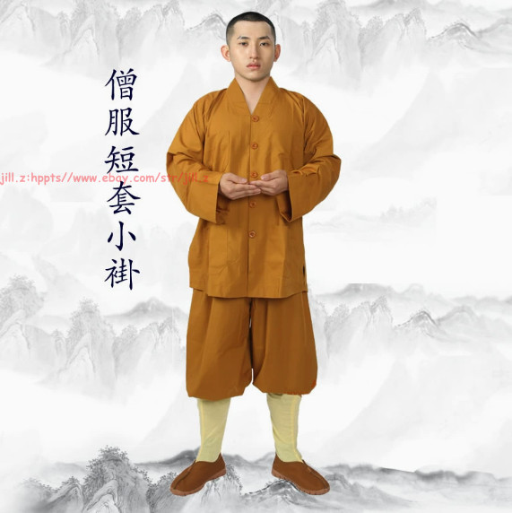 New Buddhism Meditation Lohan Uniform Unisex Monk Frock Suit Cotton Lay Clothing