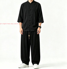 Men Tang Suit Traditional Kung Fu Tai Chi Uniform Cotton linen martial arts Suit