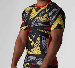 Fuji Yellow Flex Lite MMA BJJ Jiu Jitsu Short Sleeve SS Rashguard Black/Yellow