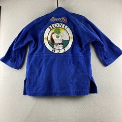 Hayabusa BJJ Gi Youth Blue Jiu Jitsu Yuushi Thick Heavy Duty Thread Jacket