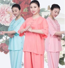 Summer Women Cotton Tai chi Uniform Kung fu Suit Martial arts Wing Chun Clothes
