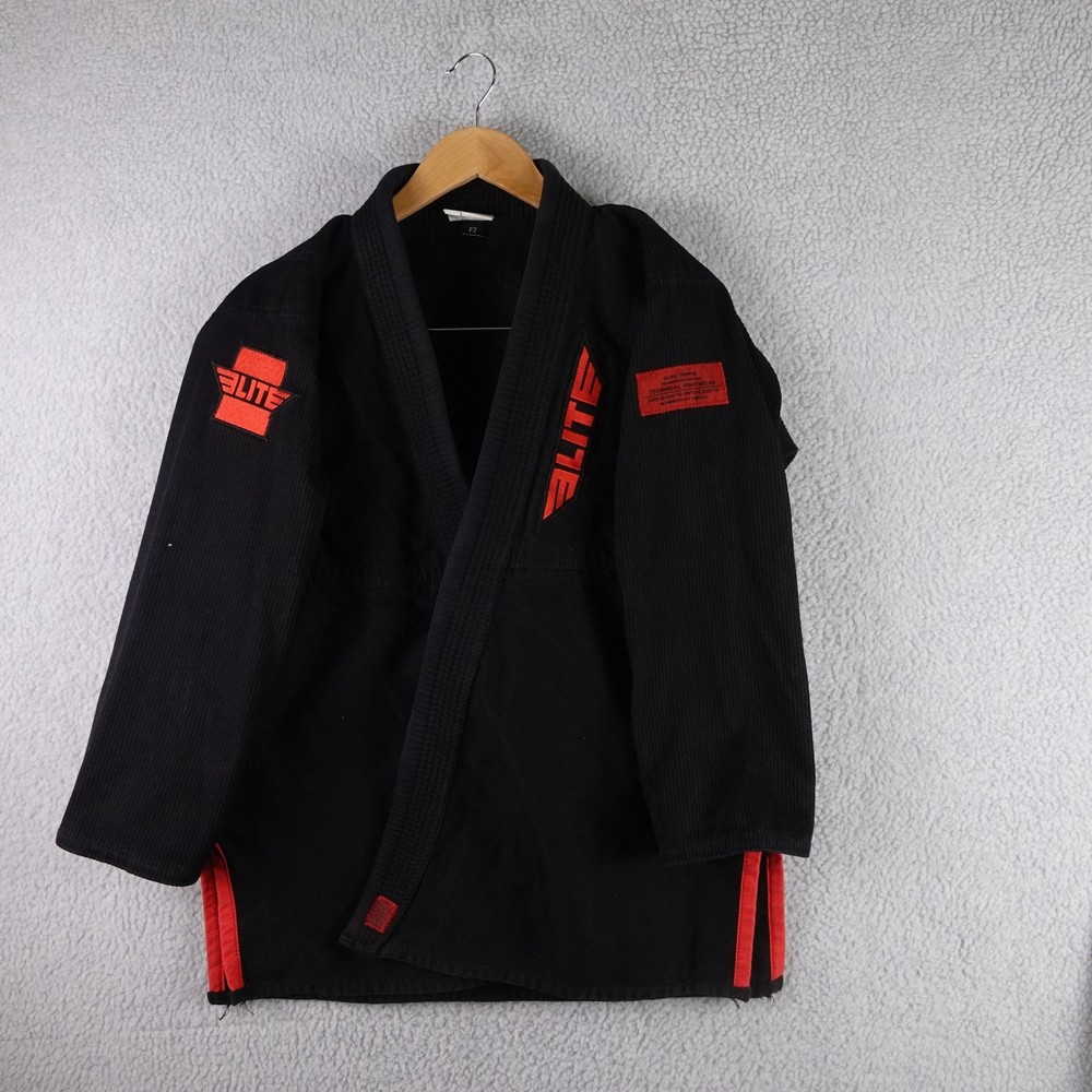 Elite Sports BJJ Gi Jacket Black Red Technical Fightwear Kimono Top F2 ET1000