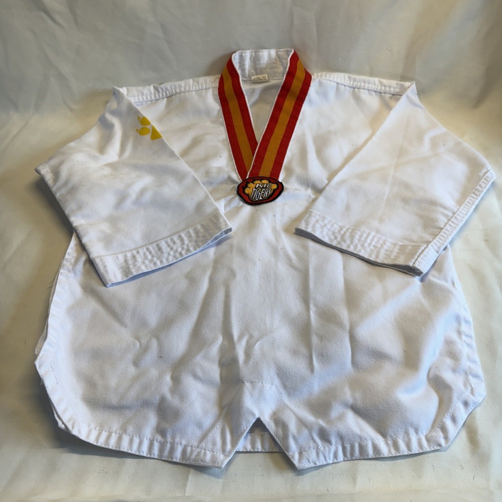 Kid Tigers – White Tae Kwon Do Karate Uniform Shirt – Size 00