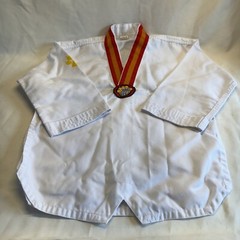Kid Tigers – White Tae Kwon Do Karate Uniform Shirt – Size 00