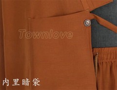 Buddhist Shaolin Monk Robe Full Set Linen Kung Fu Suit Meditation Uniforms