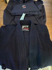 Japanese Kendo Gi Jacket Hakama Pants Uniform Top Bottom Set Navy Blue