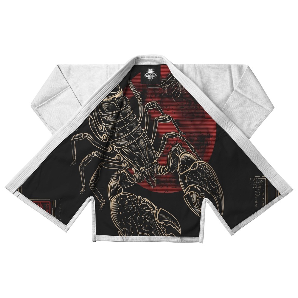 Custom White BJJ Gi Ancient Warrior Inner Lining | Premium Grappling Uniform