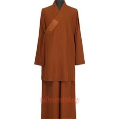 STOCK Buddhist Shaolin Monk Robe Full Set Linen Kung Fu Suit Meditation Uniforms
